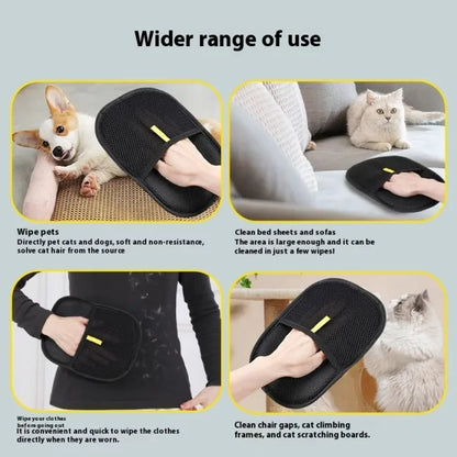Static hair removal gloves